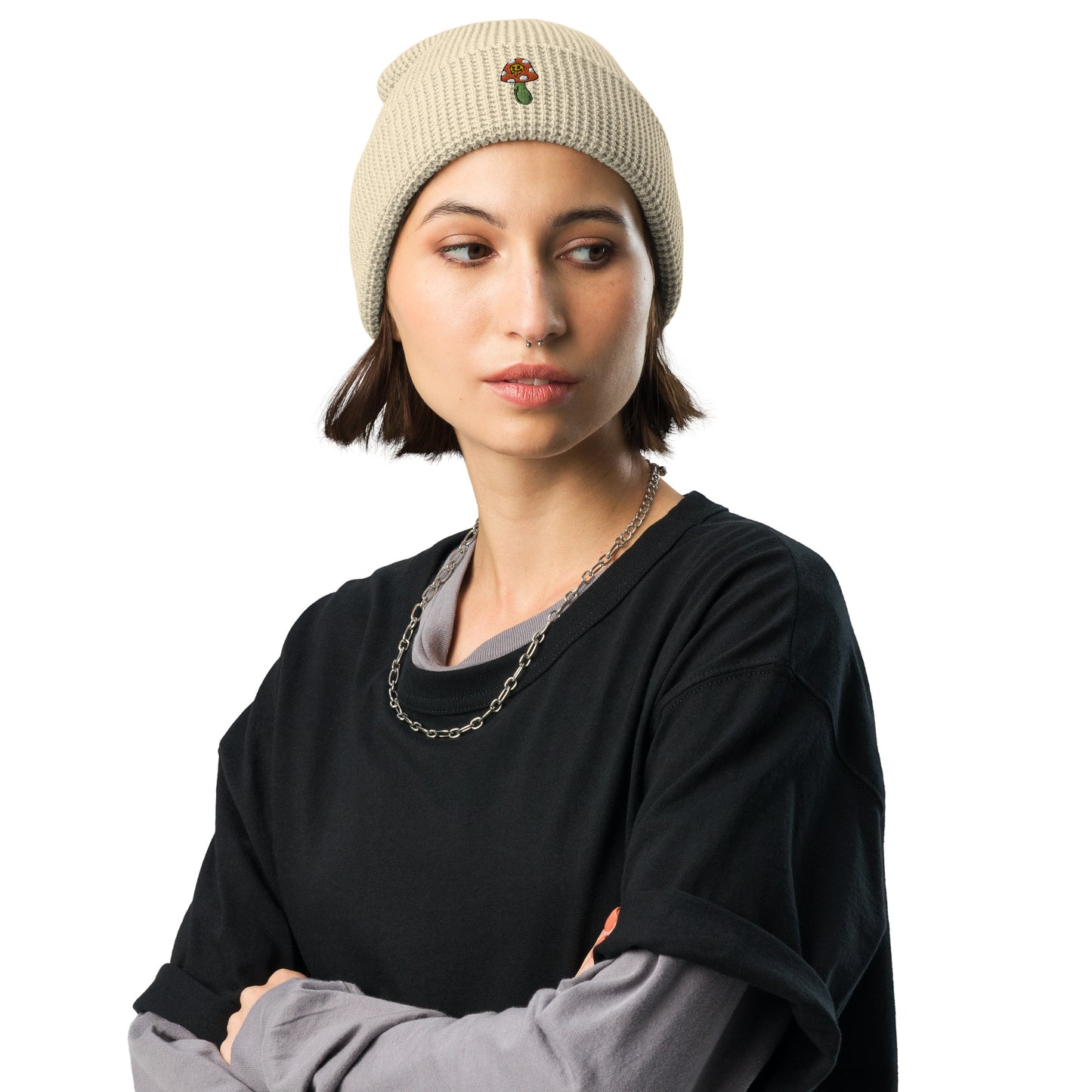 Hopeful Soul & Co + Stitched Smiley Shroom Waffle Beanie